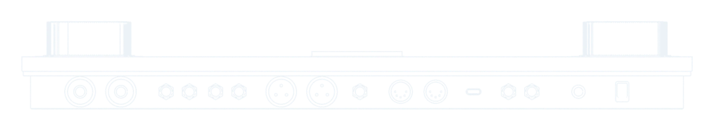 Technical drawing of BACKTAPE's rear panel